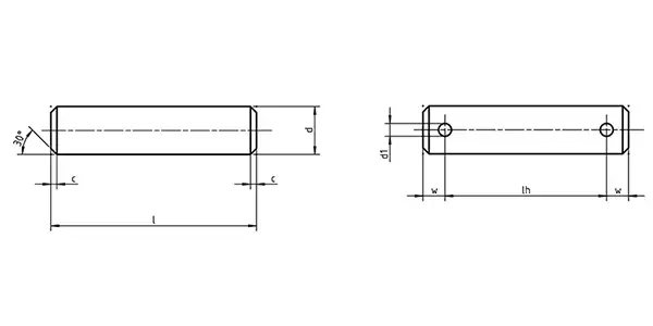 Clevis Pins Without Head Drawing