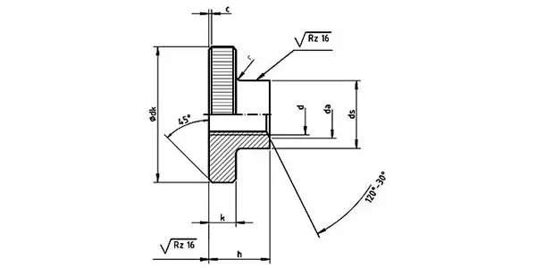 Knurled nuts (High Type) Drawing