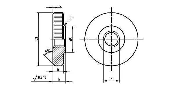 Knurled nuts (Low Type) Drawing
