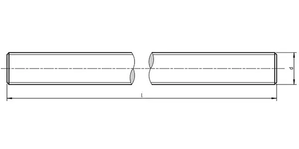 Metric Thread Stud Bolts Drawing