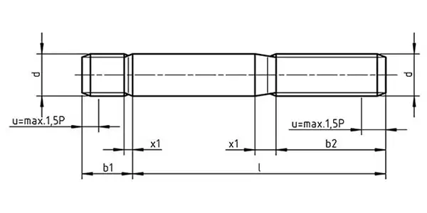 Studs With Engagement Length [1 x D; 1.25 x D; 2.5 x D]