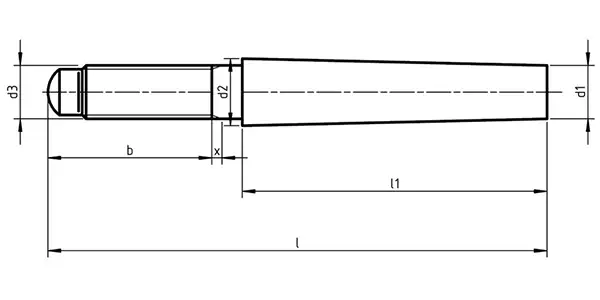 Taper Pins With External Thread Drawing